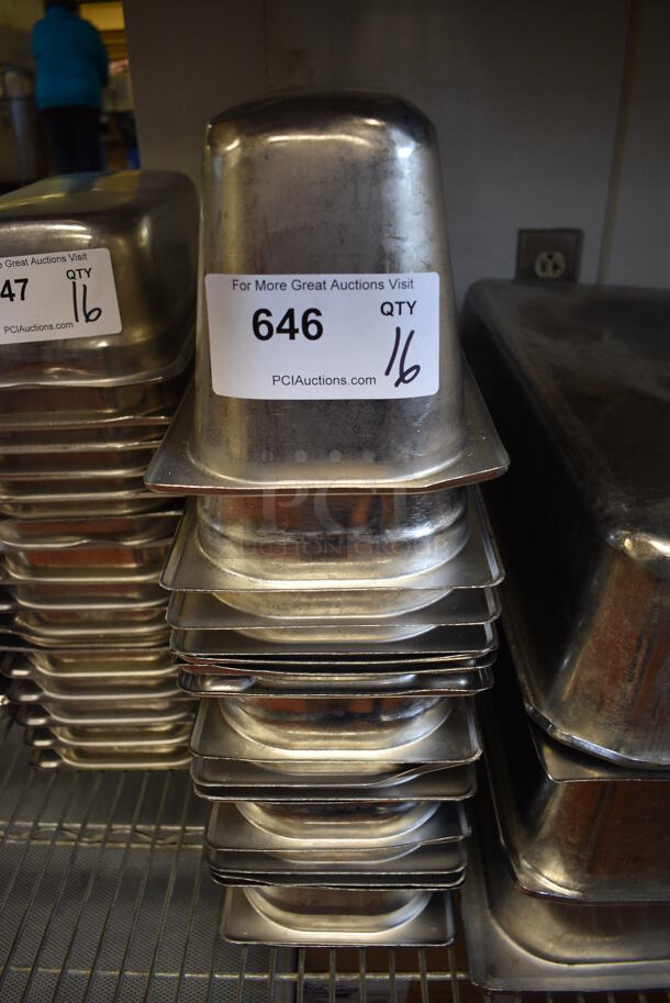 16 Stainless Steel Drop In Bins. 6.5x21x6. 16 Times Your Bid! (drop in bin kitchen)