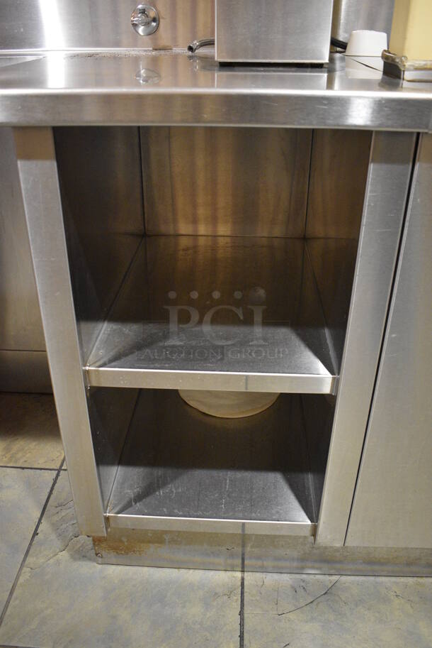 Stainless Steel Commercial Soda Station w/ 2 Well Plate Return and Under Shelves. BUYER MUST REMOVE. 92x30x43. (buffet - drink station) - Image 3 of 6