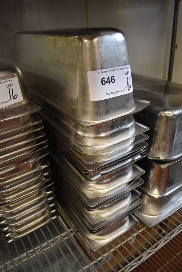 16 Stainless Steel Drop In Bins. 6.5x21x6. 16 Times Your Bid! (drop in bin kitchen) - Image 2 of 3