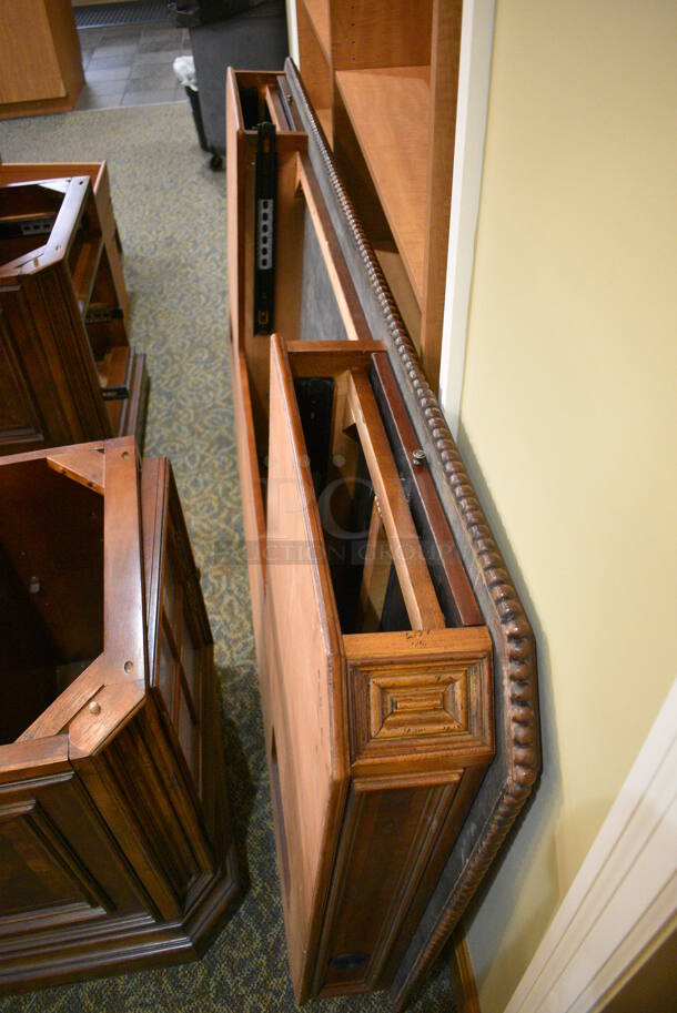 Wooden Desk; Desktop, 2 Bases and 4 Drawers. 72x36x6.5 Desktop. 22x32x25 Bases. (gift shop) - Image 5 of 5