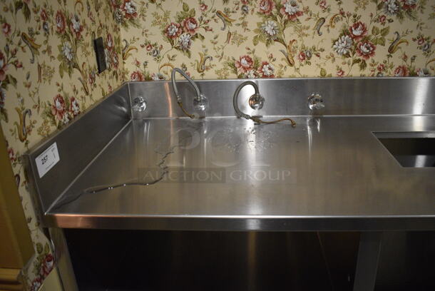 Stainless Steel Commercial Soda Station w/ 2 Well Plate Return and Under Shelves. BUYER MUST REMOVE. 92x30x43. (buffet - drink station) - Image 5 of 6