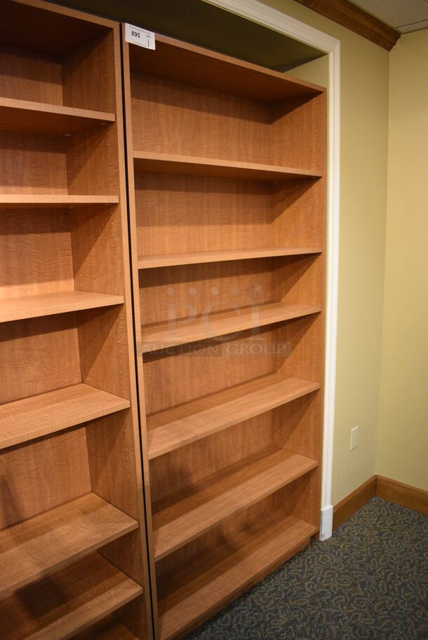 Wood Pattern Bookshelf. 40x12x84. (gift shop)