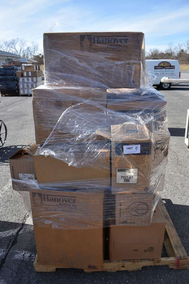 ALL ONE MONEY! Pallet Lot of Various Items Including NEW Lighting. (warehouse) - Image 1 of 5