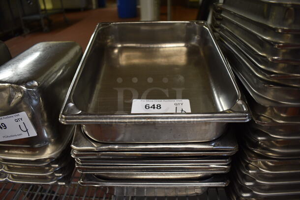 10 Stainless Steel 1/2 Size Drop In Bins. 1/2x2. 10 Times Your Bid! (drop in bin kitchen)