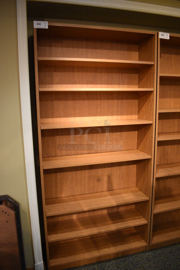 Wood Pattern Bookshelf. 40x12x84. (gift shop) - Image 2 of 4