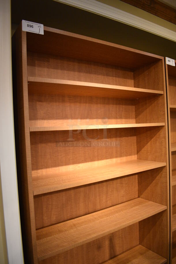 Wood Pattern Bookshelf. 40x12x84. (gift shop) - Image 3 of 4