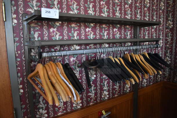 Brown Metal Coat Hanger Rack w/ Hangers. 49.5x18x69. (sunroom dining room) - Image 3 of 4