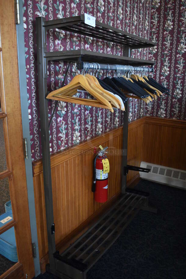 Brown Metal Coat Hanger Rack w/ Hangers. 49.5x18x69. (sunroom dining room) - Image 4 of 4
