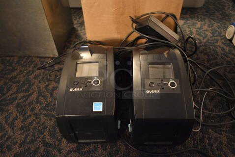 2 Go Dex Model RT200i Thermal Label Printers w/ Papers. 5x9.5x6.5. 2 Times Your Bid! (main dining room) 