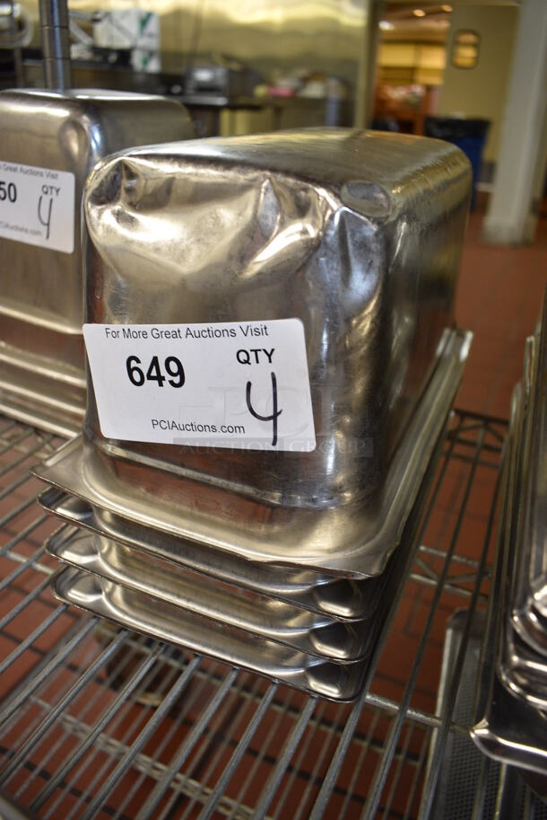 4 Stainless Steel 1/3 Size Drop In Bins. 1/3x6. 4 Times Your Bid! (drop in bin kitchen) - Image 2 of 3