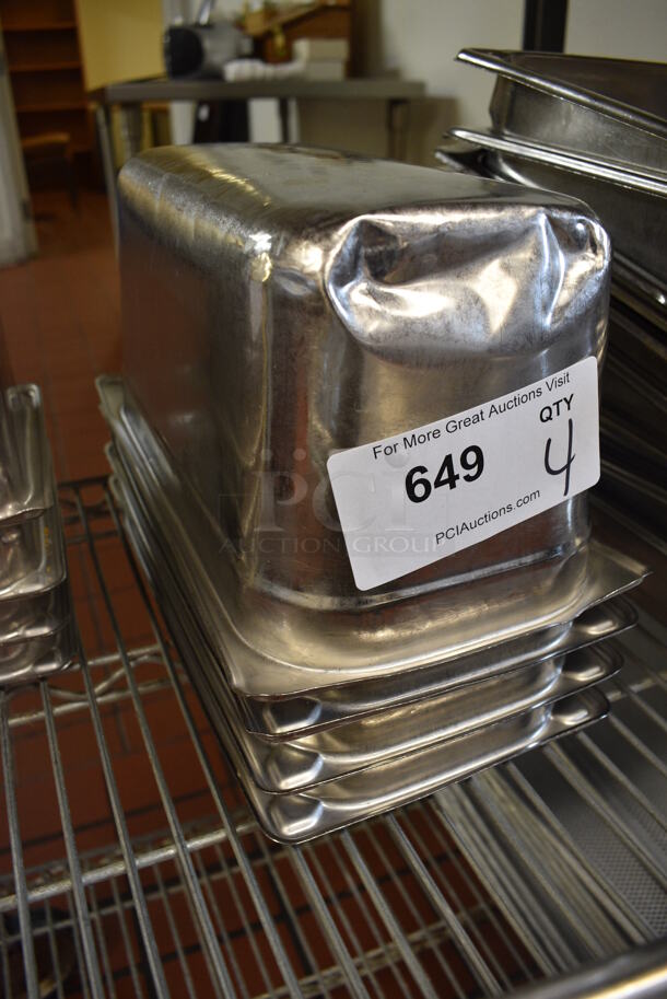 4 Stainless Steel 1/3 Size Drop In Bins. 1/3x6. 4 Times Your Bid! (drop in bin kitchen) - Image 3 of 3