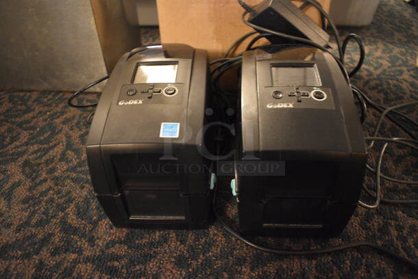2 Go Dex Model RT200i Thermal Label Printers w/ Papers. 5x9.5x6.5. 2 Times Your Bid! (main dining room)  - Image 3 of 5