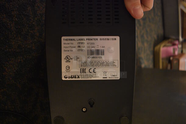 2 Go Dex Model RT200i Thermal Label Printers w/ Papers. 5x9.5x6.5. 2 Times Your Bid! (main dining room)  - Image 4 of 5