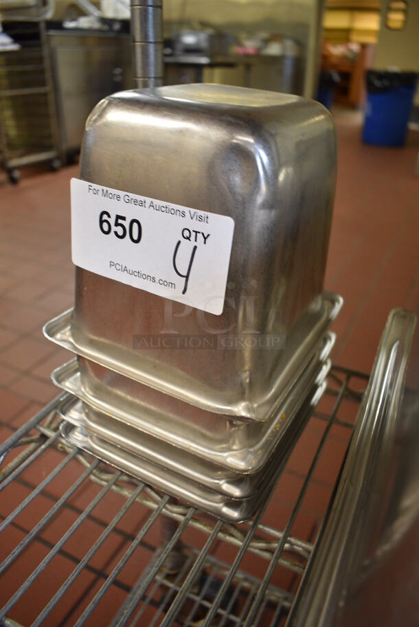 4 Stainless Steel 1/6 Size Drop In Bins. 1/6x6. 4 Times Your Bid! (drop in bin kitchen) - Image 2 of 3