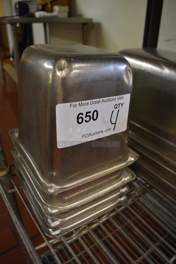4 Stainless Steel 1/6 Size Drop In Bins. 1/6x6. 4 Times Your Bid! (drop in bin kitchen) - Image 3 of 3