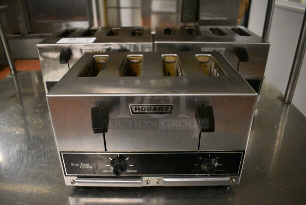 3 Hobart Model ET-27/4 Stainless Steel Commercial Countertop 4 Slot Toasters. 120/208/240 Volts. 12.5x11x8. 3 Times Your Bid! Unit Was In Working Condition When Restaurant Closed. (kitchen)
