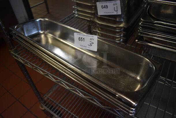 3 Stainless Steel Drop In Bins. 6.5x21x4. 3 Times Your Bid! (drop in bin kitchen)