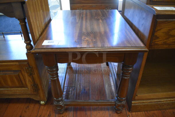 Wooden End Table w/ Under Shelf. 21.5x27.5x22. (gift shop) - Image 1 of 4