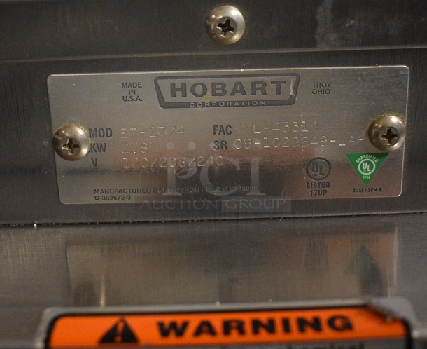 3 Hobart Model ET-27/4 Stainless Steel Commercial Countertop 4 Slot Toasters. 120/208/240 Volts. 12.5x11x8. 3 Times Your Bid! Unit Was In Working Condition When Restaurant Closed. (kitchen) - Image 5 of 5