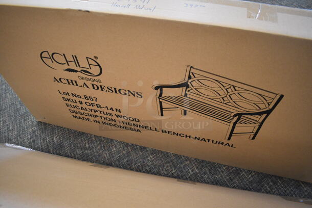 3 BRAND NEW! Achla Wooden Benches; Black, Ivory, Natural. 50x23x35. 3 Times Your Bid! (garden center) - Image 5 of 5