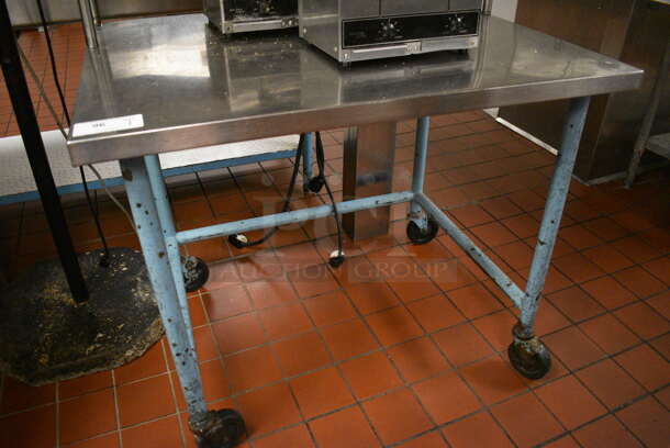 Stainless Steel Commercial Table w/ Over Shelf on Commercial Casters. 42x33x50. (kitchen) - Image 4 of 4