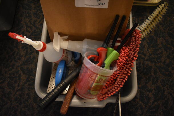 ALL ONE MONEY! Lot of 2 Bins of Various Items Including Cleaner, Soap and Lighters! (main dining room) - Image 2 of 5