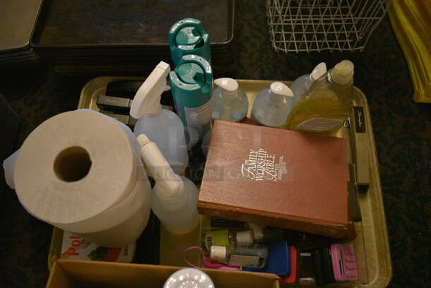 ALL ONE MONEY! Lot of 2 Bins of Various Items Including Cleaner, Soap and Lighters! (main dining room) - Image 4 of 5