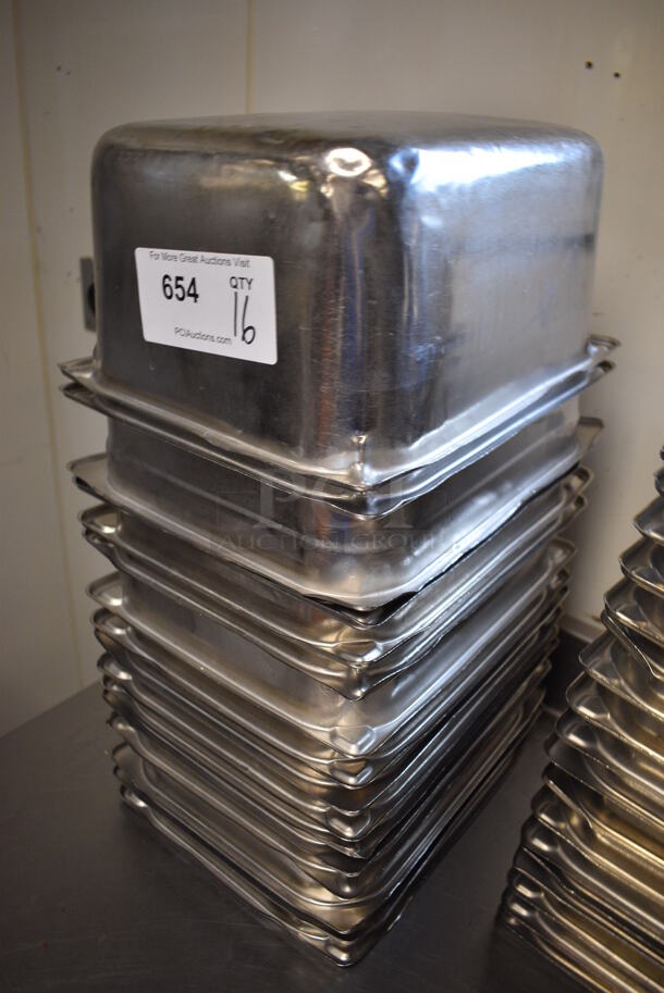 16 Stainless Steel 1/2 Size Drop In Bins. 1/2x6. 16 Times Your Bid! (drop in bin kitchen) - Image 2 of 3