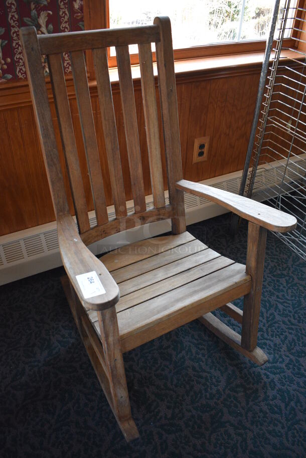Wooden Rocking Chair w/ Arm Rests. 27x33x44. (sunroom dining room) - Image 2 of 5