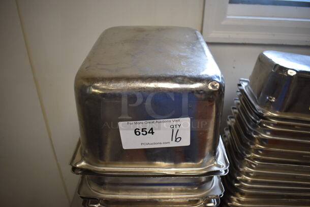 16 Stainless Steel 1/2 Size Drop In Bins. 1/2x6. 16 Times Your Bid! (drop in bin kitchen) - Image 3 of 3