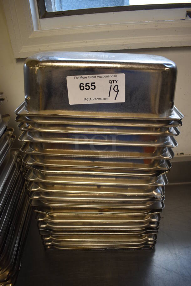 19 Stainless Steel 1/3 Size Drop In Bins. 1/3x4. 19 Times Your Bid! (drop in bin kitchen)