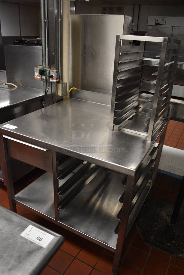 Stainless Steel Commercial Table w/ Pan Rack, Lower Pan Rack and Drawer. 39.5x36x59.5. (kitchen) - Image 2 of 6