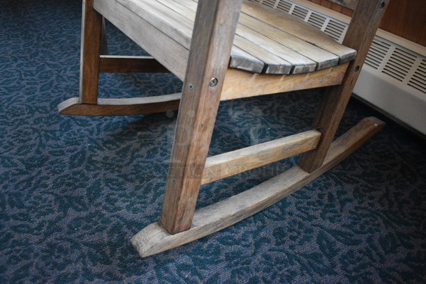 Wooden Rocking Chair w/ Arm Rests. 27x33x44. (sunroom dining room) - Image 5 of 5