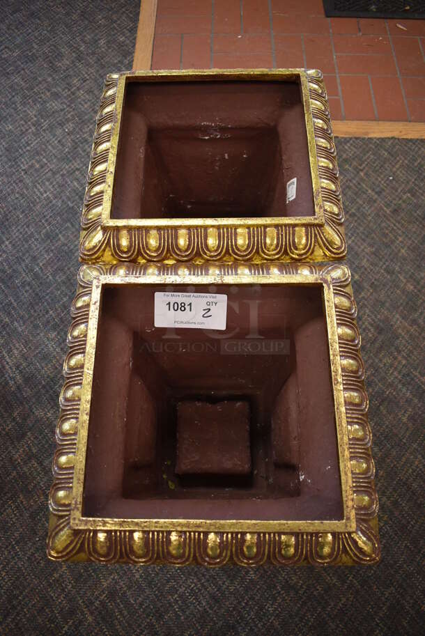 2 Gold Colored Planters. 15x15x24. 2 Times Your Bid! (garden center) - Image 4 of 5