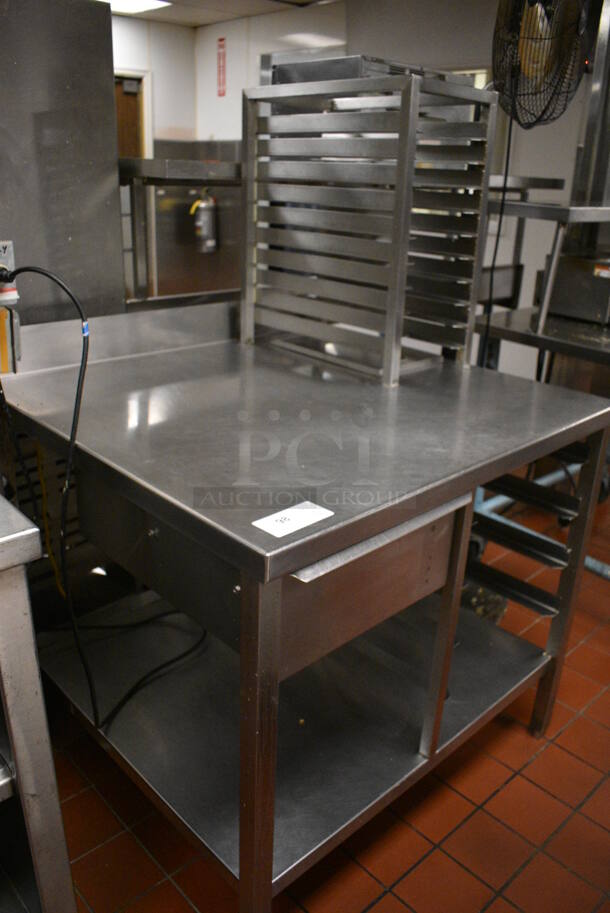 Stainless Steel Commercial Table w/ Pan Rack, Lower Pan Rack and Drawer. 39.5x36x59.5. (kitchen) - Image 6 of 6