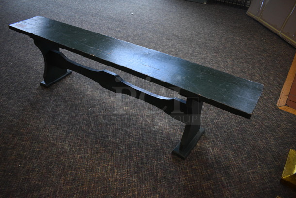 Green Wooden Bench. 72x11.5x18.5. (garden center) - Image 2 of 4