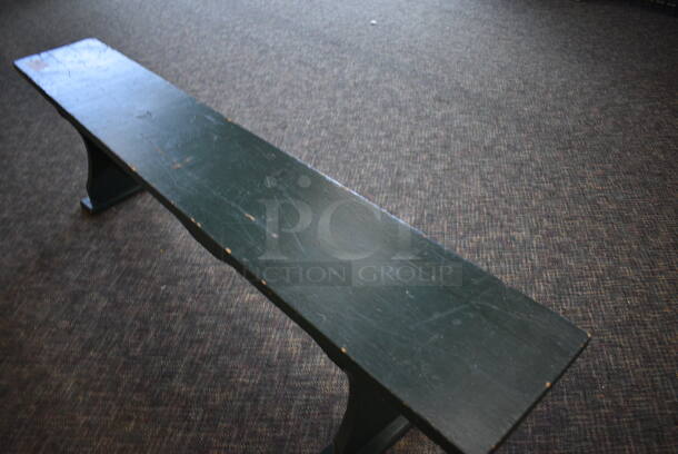 Green Wooden Bench. 72x11.5x18.5. (garden center) - Image 3 of 4