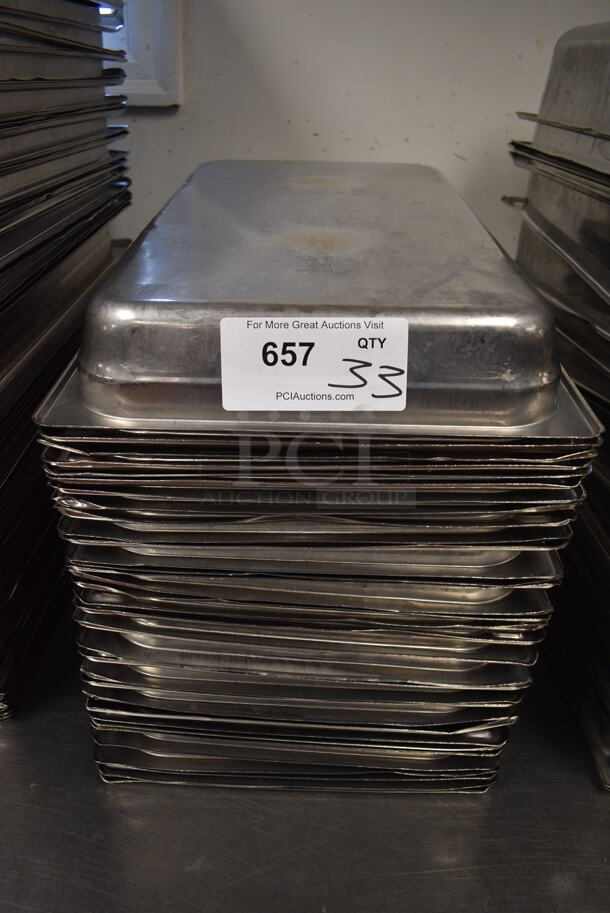 33 Stainless Steel Full Size Drop In Bins. 1/1x2. 33 Times Your Bid! (drop in bin kitchen) - Image 1 of 3