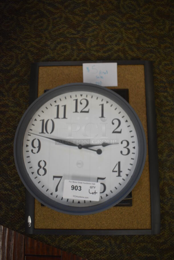 ALL ONE MONEY! Lot of Clocks, Mirror and Bulletin Board! (gift shop) - Image 1 of 3