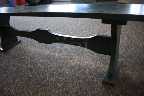 Green Wooden Bench. 72x11.5x18.5. (garden center) - Image 4 of 4