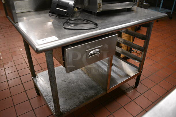 Stainless Steel Commercial Table w/ Pan Rack, Lower Pan Rack and Drawer. Does Not Include Contents. 48x30x55. (kitchen) - Image 4 of 6