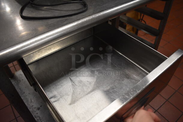 Stainless Steel Commercial Table w/ Pan Rack, Lower Pan Rack and Drawer. Does Not Include Contents. 48x30x55. (kitchen) - Image 5 of 6