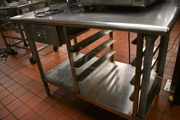 Stainless Steel Commercial Table w/ Pan Rack, Lower Pan Rack and Drawer. Does Not Include Contents. 48x30x55. (kitchen) - Image 6 of 6