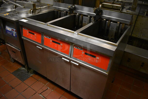 Vulcan Stainless Steel Commercial Floor Style Electric Powered Deep Fat Fryer on Commercial Casters. 46.5x34.5x41.5. Unit Was In Working Condition When Restaurant Closed. (kitchen) - Image 2 of 12