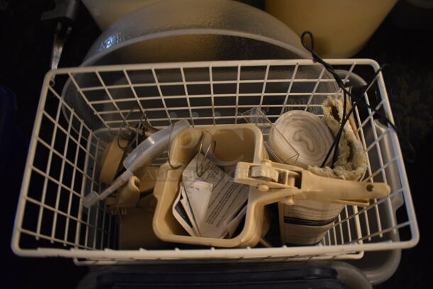 ALL ONE MONEY! Lot of 2 Bins of Various Items Including Lids and Wire Basket! (main dining room) - Image 5 of 5