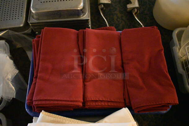 ALL ONE MONEY! Lot of 2 Poly Bins of White and Red Tablecloths! 24x16x8.5. 54x54. (main dining room) - Image 3 of 5