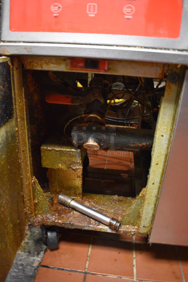 Vulcan Stainless Steel Commercial Floor Style Electric Powered Deep Fat Fryer on Commercial Casters. 46.5x34.5x41.5. Unit Was In Working Condition When Restaurant Closed. (kitchen) - Image 7 of 12