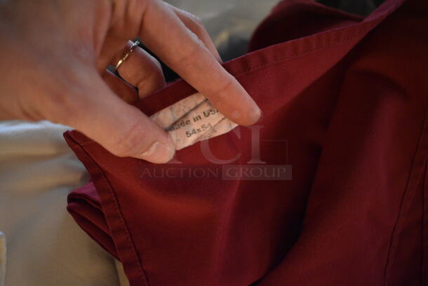 ALL ONE MONEY! Lot of 2 Poly Bins of White and Red Tablecloths! 24x16x8.5. 54x54. (main dining room) - Image 4 of 5
