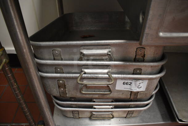 6 Metal Baking Pans. 18x24x5. 6 Times Your Bid! (drop in bin kitchen)