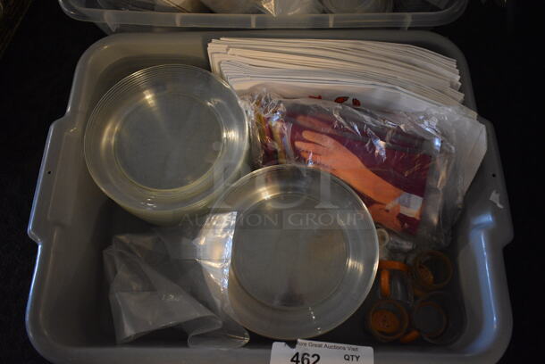 ALL ONE MONEY! Lot of 2 Poly Bins Including Plastic Plates and Bags! (main dining room) - Image 2 of 5